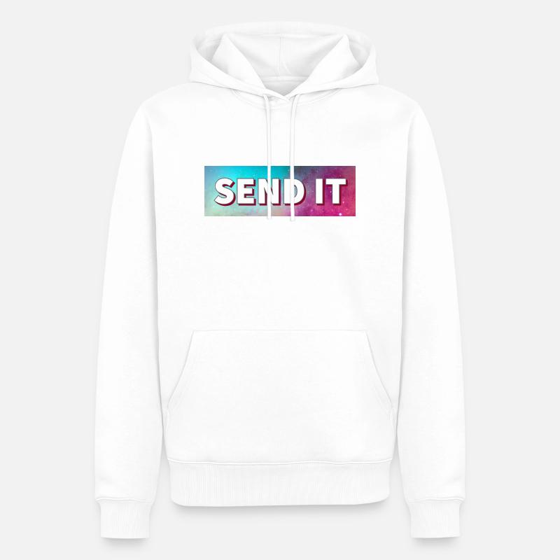 SEND IT Boxlogo - Männer Premium Bio Hoodie - Weiß