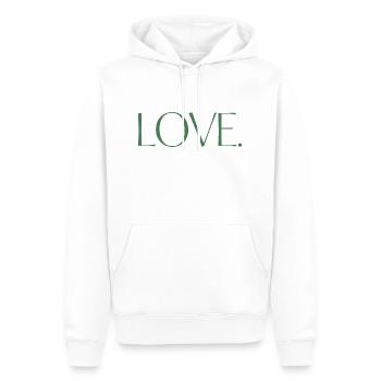AMOUR. Une chemise, un mot. - Sweat à capuche Premium bio Homme - blanc - Devant - Nico (187cm)