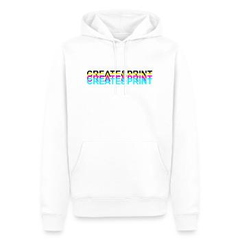 Erstellen & Drucken (schwarzer Text) - Männer Premium Bio Hoodie - Weiß - Vorne - Nico (187cm)