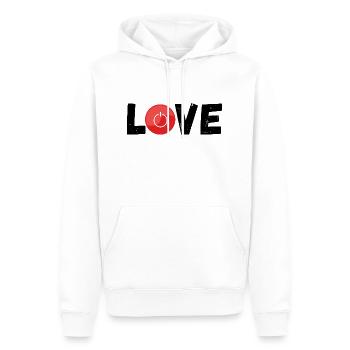 Love Extinguished - Men’s Premium Organic Hoodie - white - Front - Nico (187cm)