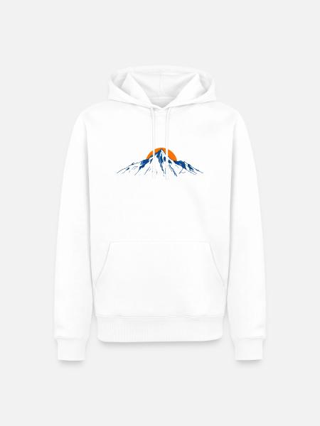 Majestätische Bergkette mit Blick auf den Sonnenuntergang - Männer Premium Bio Hoodie - Weiß
