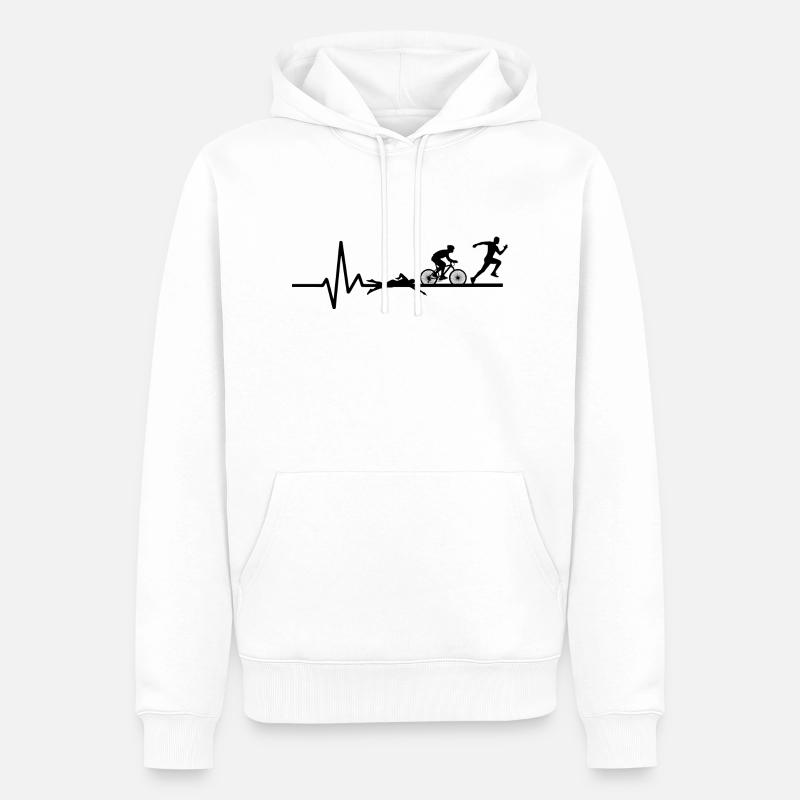 Triathlon Course à pied Natation Cyclisme - Sweat à capuche Premium bio Homme - blanc