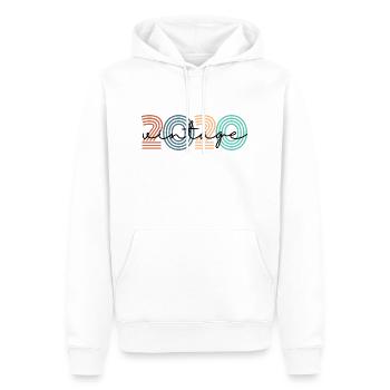 2020 vintage rétro - Sweat à capuche Premium bio Homme - blanc - Devant - Nico (187cm)