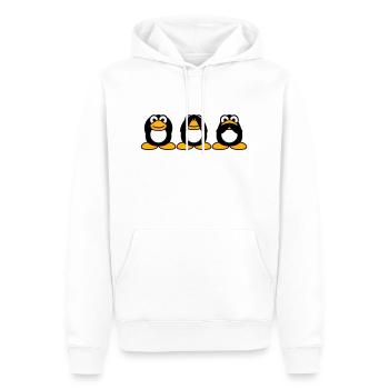 Trois pingouins sages n’entendent rien dire équipe - Sweat à capuche Premium bio Homme - blanc - Devant - Nico (187cm)