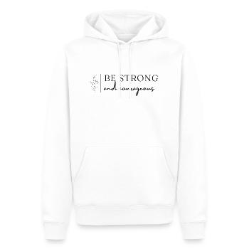 stark und mutig - Männer Premium Bio Hoodie - Weiß - Vorne - Nico (187cm)