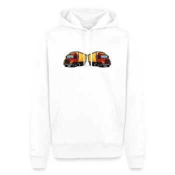 lastwagen comic 2 - Männer Premium Bio Hoodie - Weiß - Vorne - Nico (187cm)