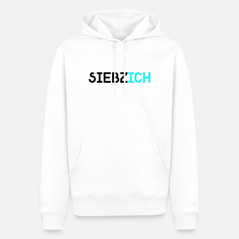 siebzich - Sweat à capuche Premium bio Homme - blanc