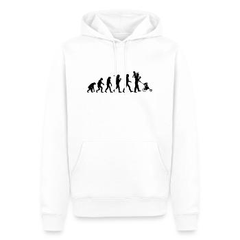 evolution daddy 2 enfants - Sweat à capuche Premium bio Homme - blanc - Devant - Nico (187cm)
