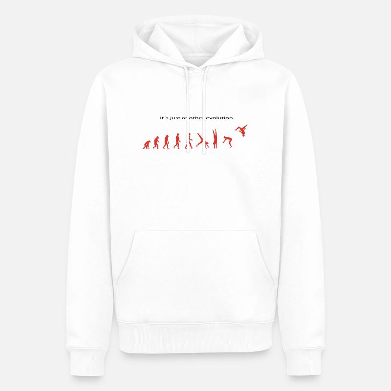 Evolution - Männer Premium Bio Hoodie - Weiß