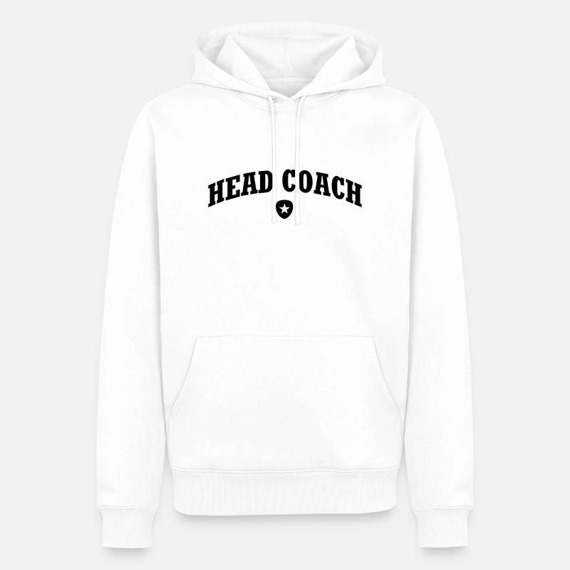 HEAD COACH CHEF TRAINER - Männer Premium Bio Hoodie - Weiß