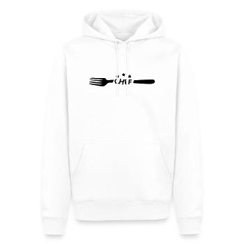fourchette chef - Sweat à capuche Premium bio Homme - blanc - Devant - Nico (187cm)