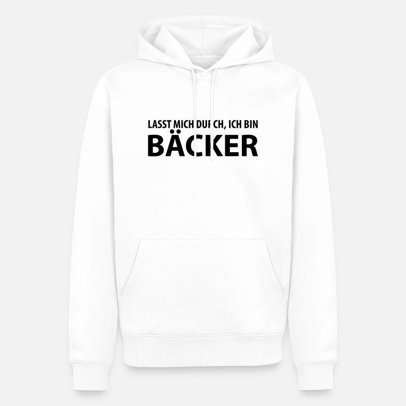bäcker - Männer Premium Bio Hoodie - Weiß