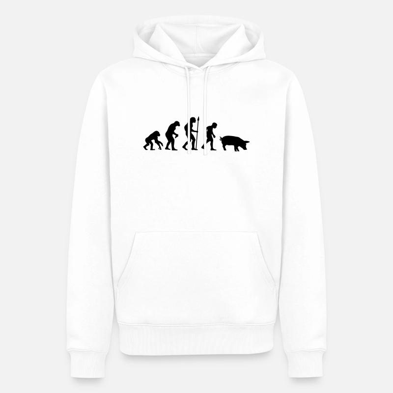 evolution__pig__f1 - Sweat à capuche Premium bio Homme - blanc