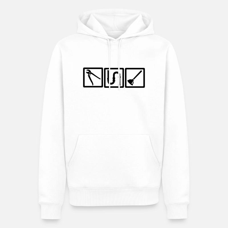 Klempner - Männer Premium Bio Hoodie - Weiß