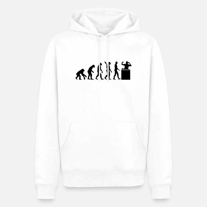 Evolution DJ - Men’s Premium Organic Hoodie - white