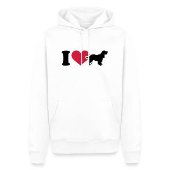 I love Cocker Spaniel - Sweat à capuche Premium bio Homme - blanc - Devant - Nico (187cm)