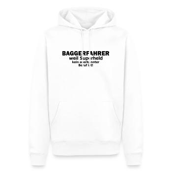baggerfahrer - Männer Premium Bio Hoodie - Weiß - Vorne - Nico (187cm)