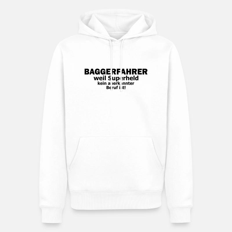 baggerfahrer - Männer Premium Bio Hoodie - Weiß