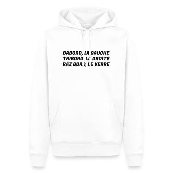 Bretagne / Breton / Bretonne / Breizh / Bzh - Sweat à capuche Premium bio Homme - blanc - Devant - Nico (187cm)