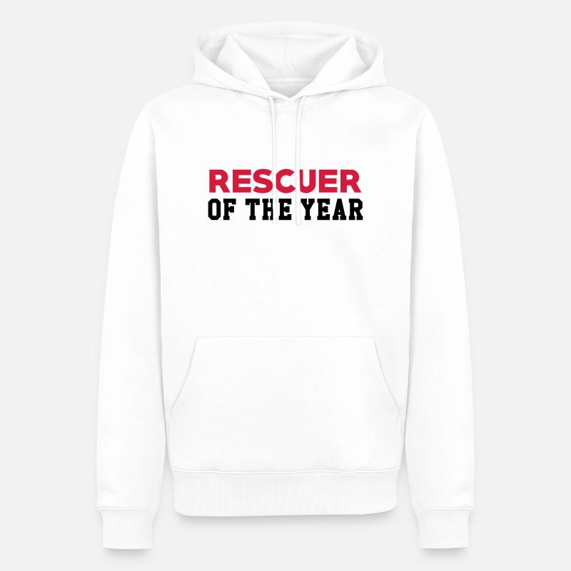 Secourisme / Secouriste / Secours / Secourir - Sweat à capuche Premium bio Homme - blanc