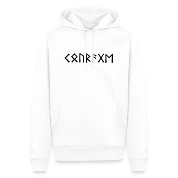 Courage - Wikinger Runen - Männer Premium Bio Hoodie - Weiß - Vorne - Nico (187cm)
