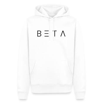beta - Männer Premium Bio Hoodie - Weiß - Vorne - Nico (187cm)