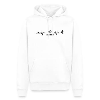 Triathlon Natation Bike Run - Sweat à capuche Premium bio Homme - blanc - Devant - Nico (187cm)