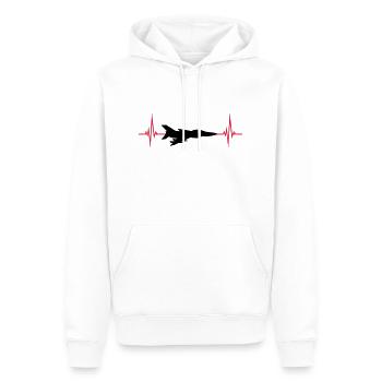 Heartbeat Fighter Jet Jet - Men’s Premium Organic Hoodie - white - Front - Nico (187cm)