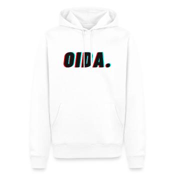 oida. - Das Wiener Original - Männer Premium Bio Hoodie - Weiß - Vorne - Nico (187cm)
