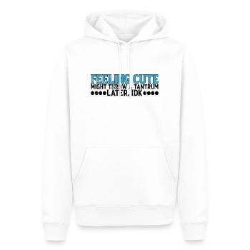 Feeling Cute, Might Throw A Tantrum Later, Idk 10 - Männer Premium Bio Hoodie - Weiß - Vorne - Nico (187cm)