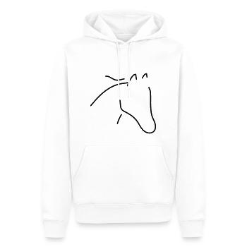Horse minimal - Men’s Premium Organic Hoodie - white - Front - Nico (187cm)