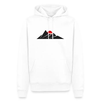 Montagnes Soleil - Sweat à capuche Premium bio Homme - blanc - Devant - Nico (187cm)