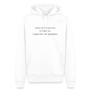 j'aime mon beauceron, le canicross et peut être 3 - Sweat à capuche Premium bio Homme - blanc - Devant - Nico (187cm)