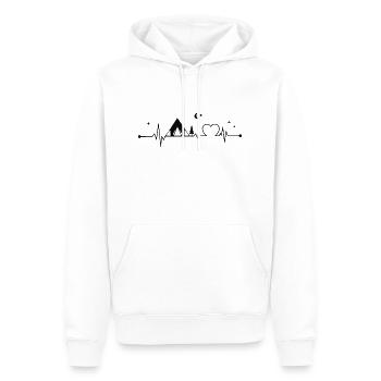 Camping Herzschlag - Männer Premium Bio Hoodie - Weiß - Vorne - Nico (187cm)