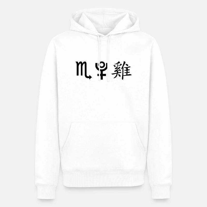 skorpion pluto hahn - Männer Premium Bio Hoodie - Weiß