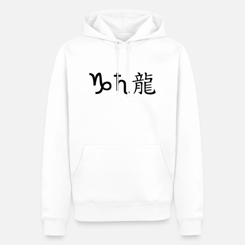 steinbock saturn drache - Männer Premium Bio Hoodie - Weiß