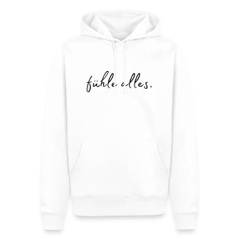 Fühle alles - Männer Premium Bio Hoodie - Weiß - Vorne - Nico (187cm)