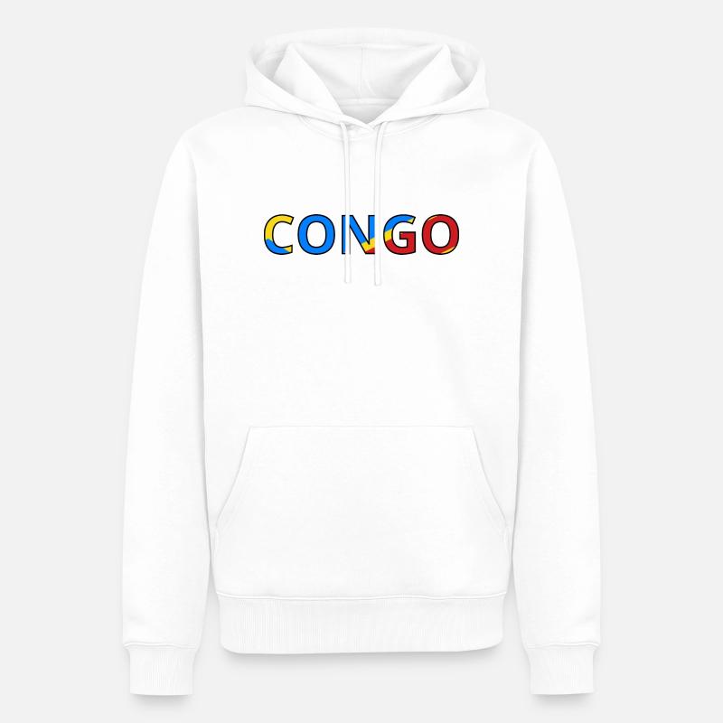 Drapeau Congo (Rép. dém.) - Sweat à capuche Premium bio Homme - blanc