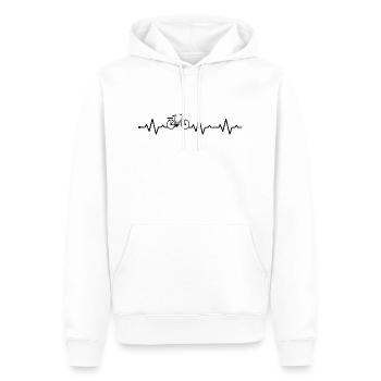 Fahrrad Rad Herzschlag - Männer Premium Bio Hoodie - Weiß - Vorne - Nico (187cm)