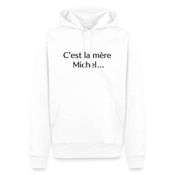 C’est la mère Michel… - Sweat à capuche Premium bio Homme - blanc - Devant - Nico (187cm)