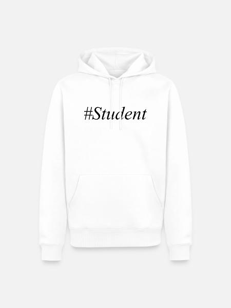 #Student Logo Black - Men’s Premium Organic Hoodie - white