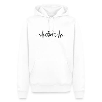 Fréquence Cardiaque Vélo Cycliste - Sweat à capuche Premium bio Homme - blanc - Devant - Nico (187cm)