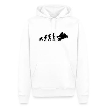 evolution_biker__f1 - Männer Premium Bio Hoodie - Weiß - Vorne - Nico (187cm)