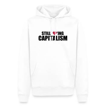 Still loving Capitalism - Männer Premium Bio Hoodie - Weiß - Vorne - Nico (187cm)