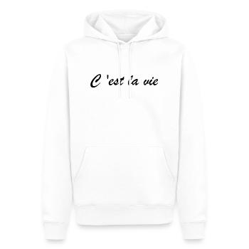 C´est la vie das ist das leben 1c spruch - Männer Premium Bio Hoodie - Weiß - Vorne - Nico (187cm)