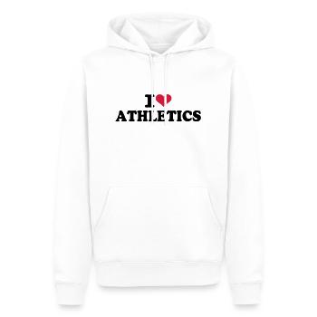 I love Athletics - Männer Premium Bio Hoodie - Weiß - Vorne - Nico (187cm)