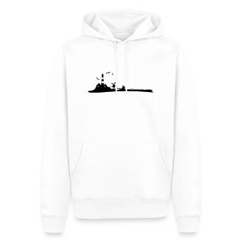 Landschaft - Leuchtturm - Männer Premium Bio Hoodie - Weiß - Vorne - Nico (187cm)