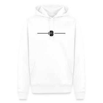 logo de la ligne de basket-ball cool but en net kor - Sweat à capuche Premium bio Homme - blanc - Devant - Nico (187cm)