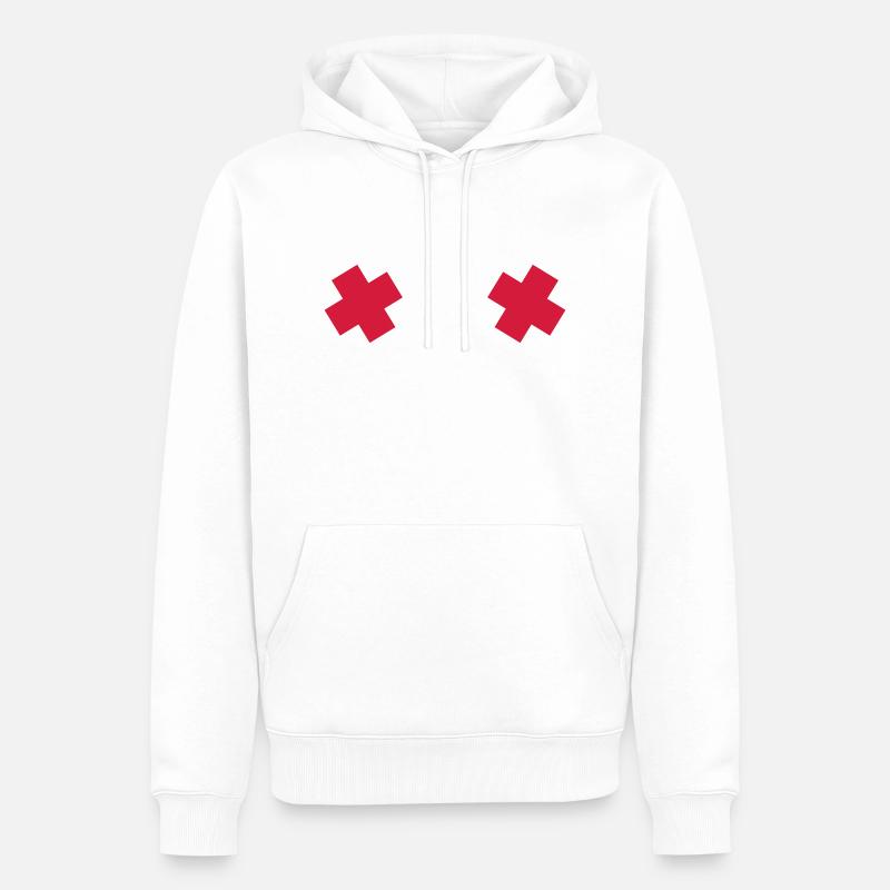 Brüste - Männer Premium Bio Hoodie - Weiß