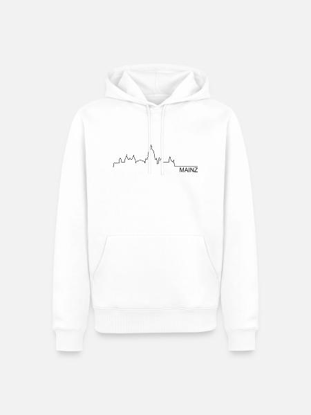Skyline Mainz - Männer Premium Bio Hoodie - Weiß